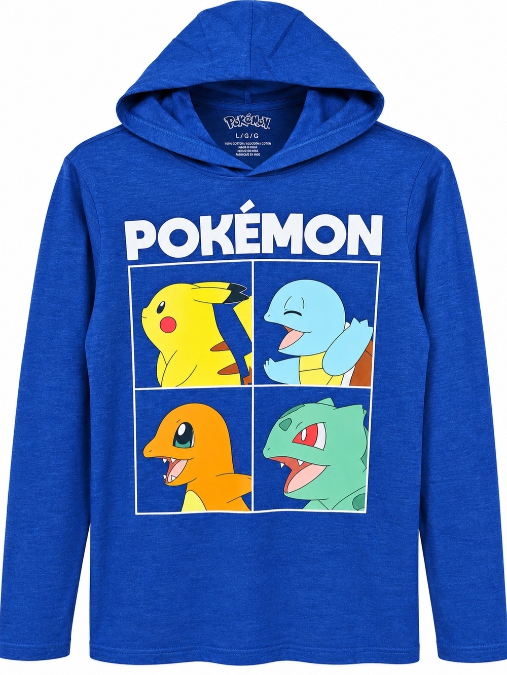 Kids' Blue Hoodie Tee with Pikachu & Friends